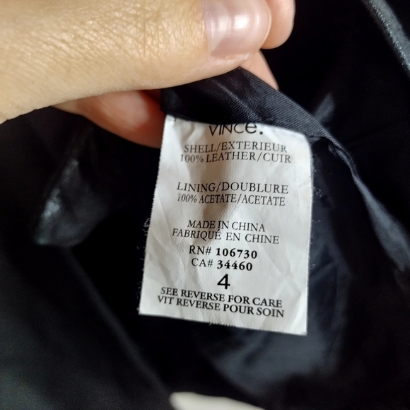 Vince buttery soft leather double breasted crop sleeves jacket sz 4 - Picture 6 of 10